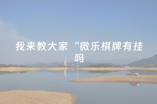 我来教大家“微乐棋牌有挂吗（助赢神器通用版）