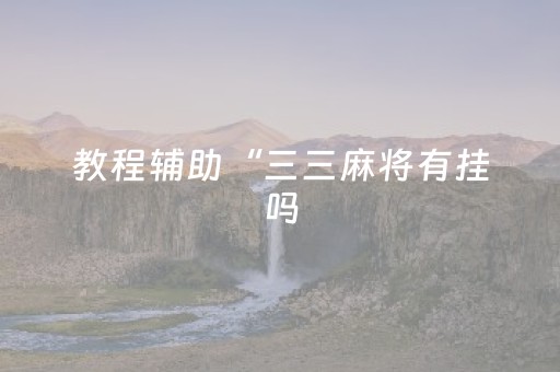 教程辅助“三三麻将有挂吗（助赢神器通用版）