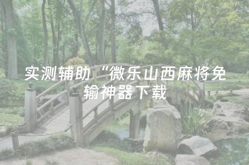实测辅助“微乐山西麻将免输神器下载（助赢神器通用版）