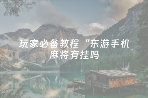 玩家必备教程“东游手机麻将有挂吗（助赢神器通用版）
