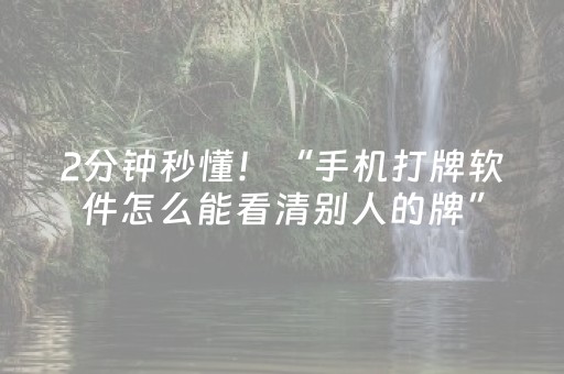 2分钟秒懂！“手机打牌软件怎么能看清别人的牌”（详细辅助教程）-哔哩哔哩