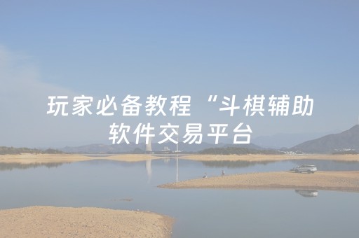玩家必备教程“斗棋辅助软件交易平台（专用辅牌神器免安装）