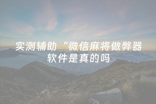 实测辅助“微信麻将做弊器软件是真的吗（助赢神器通用版）