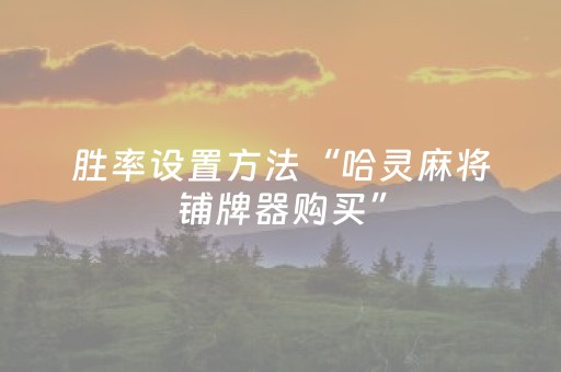 胜率设置方法“哈灵麻将铺牌器购买”（详细透视教程）-哔哩哔哩
