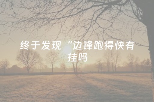 终于发现“边锋跑得快有挂吗（专用辅牌神器免安装）