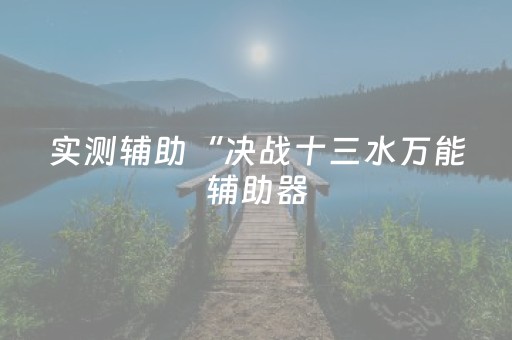 实测辅助“决战十三水万能辅助器（专用辅牌神器免安装）