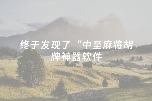 终于发现了“中至麻将胡牌神器软件（助赢神器通用版）