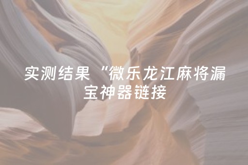 实测结果“微乐龙江麻将漏宝神器链接（专用辅牌神器免安装）