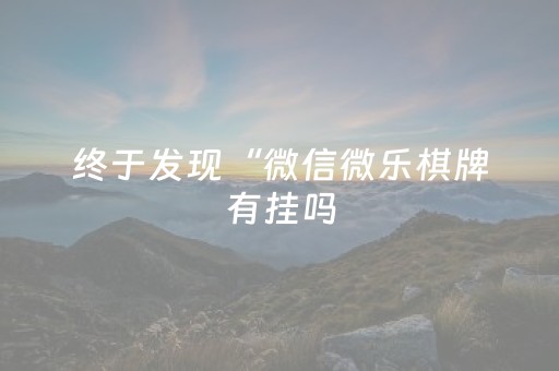 终于发现“微信微乐棋牌有挂吗（助赢神器通用版）