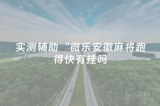 实测辅助“微乐安徽麻将跑得快有挂吗（助赢神器通用版）