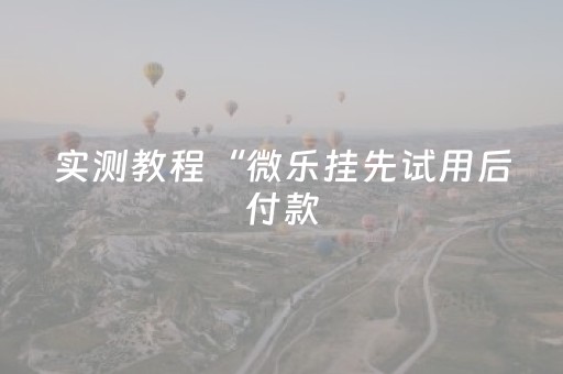 实测教程“微乐挂先试用后付款（助赢神器通用版）