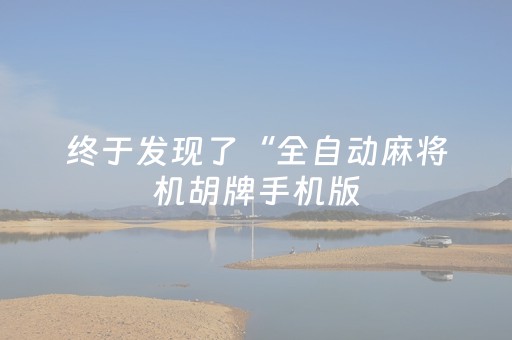 终于发现了“全自动麻将机胡牌手机版（专用辅牌神器免安装）