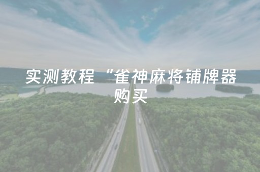 实测教程“雀神麻将铺牌器购买（专用辅牌神器免安装）