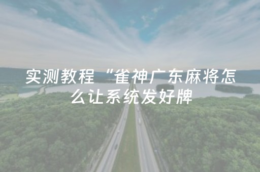 实测教程“雀神广东麻将怎么让系统发好牌（专用辅牌神器免安装）