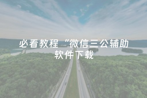 必看教程“微信三公辅助软件下载（专用辅牌神器免安装）