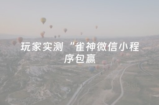 玩家实测“雀神微信小程序包赢（专用辅牌神器免安装）
