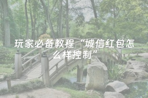 玩家必备教程“城信红包怎么样控制”（详细透视教程）-哔哩哔哩