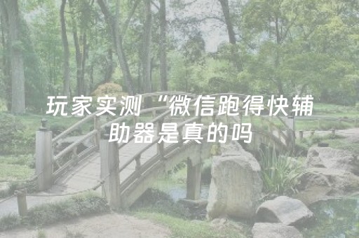 玩家实测“微信跑得快辅助器是真的吗（助赢神器通用版）