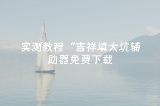 实测教程“吉祥填大坑辅助器免费下载（专用辅牌神器免安装）