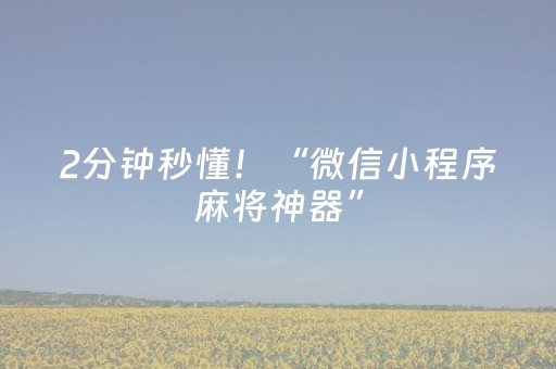 玩家必看“微信小程序山东手机麻将助赢神器”（赢的技巧规律)