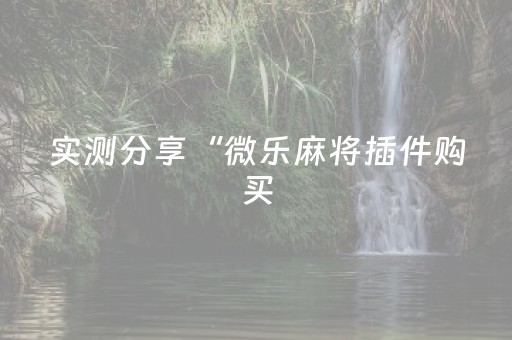 实测分享“微乐麻将插件购买（助赢神器通用版）
