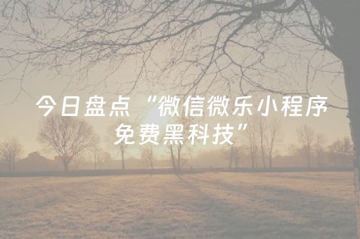 今日盘点“微信微乐小程序免费黑科技”（详细辅助教程）-哔哩哔哩