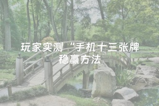 玩家实测“手机十三张牌稳赢方法（专用辅牌神器免安装）