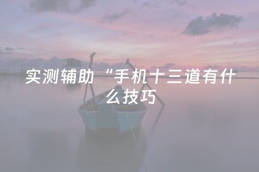 实测辅助“手机十三道有什么技巧（助赢神器通用版）