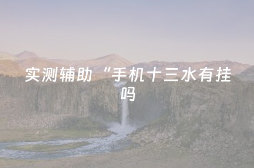 实测辅助“手机十三水有挂吗（助赢神器通用版）