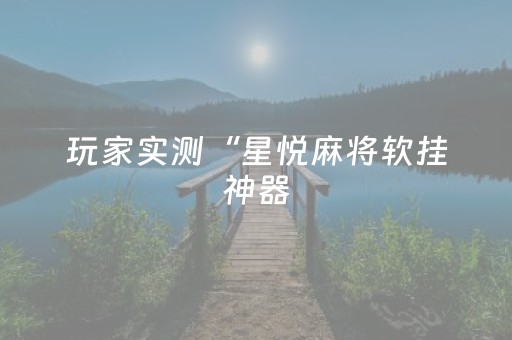 玩家实测“星悦麻将软挂神器（助赢神器通用版）