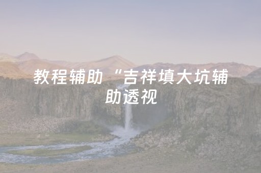 教程辅助“吉祥填大坑辅助透视（专用辅牌神器免安装）