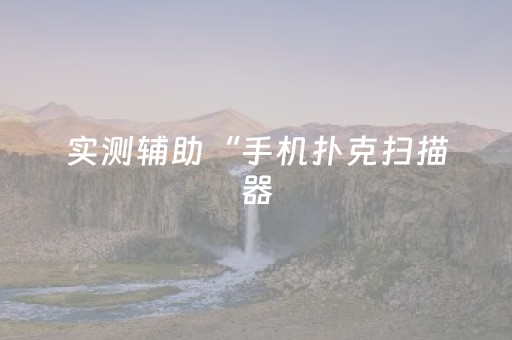 实测辅助“手机扑克扫描器（助赢神器通用版）