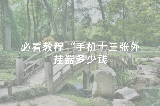 必看教程“手机十三张外挂器多少钱（专用辅牌神器免安装）
