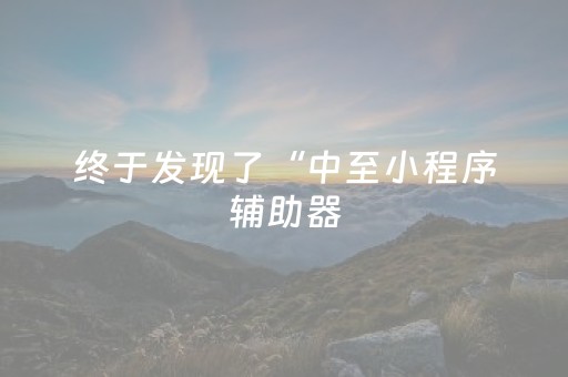 终于发现了“中至小程序辅助器（助赢神器通用版）