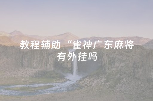 教程辅助“雀神广东麻将有外挂吗（专用辅牌神器免安装）