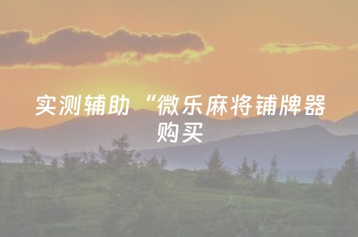实测辅助“微乐麻将铺牌器购买（专用辅牌神器免安装）