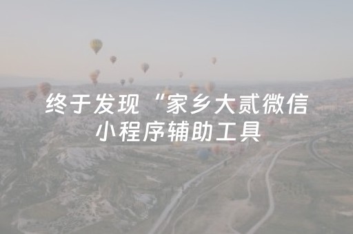 终于发现“家乡大贰微信小程序辅助工具（专用辅牌神器免安装）