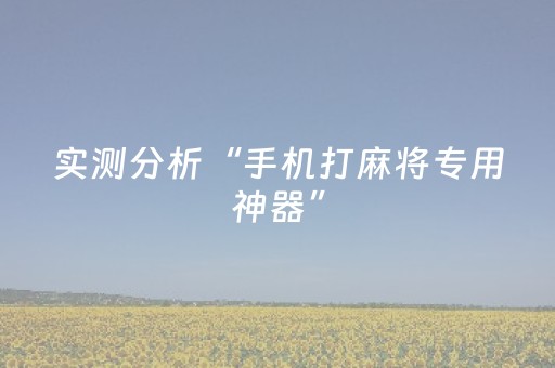 实测分析“手机打麻将专用神器”（详细透视教程）-哔哩哔哩