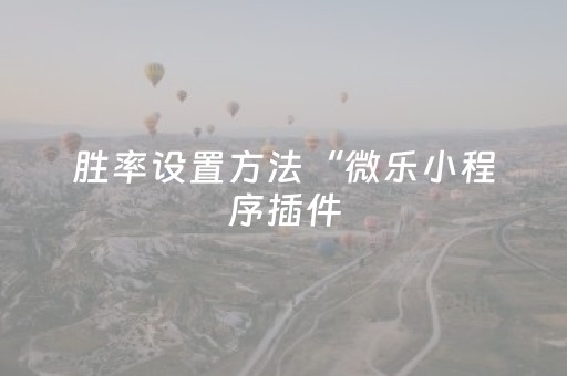 胜率设置方法“微乐小程序插件（专用辅牌神器免安装）