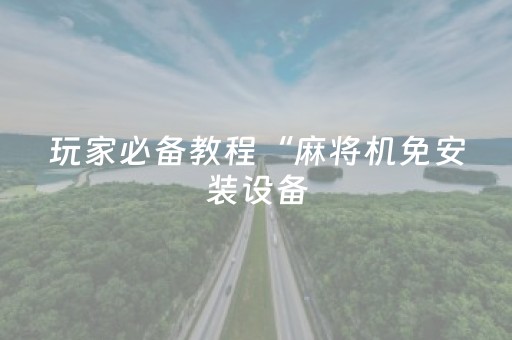 玩家必备教程“麻将机免安装设备（助赢神器通用版）