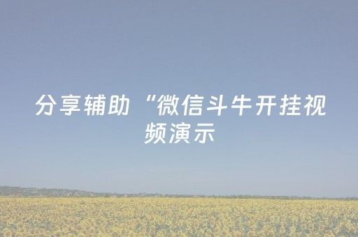 分享辅助“微信斗牛开挂视频演示（专用辅牌神器免安装）