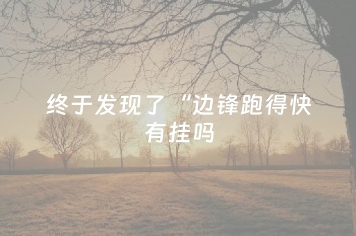 终于发现了“边锋跑得快有挂吗（专用辅牌神器免安装）