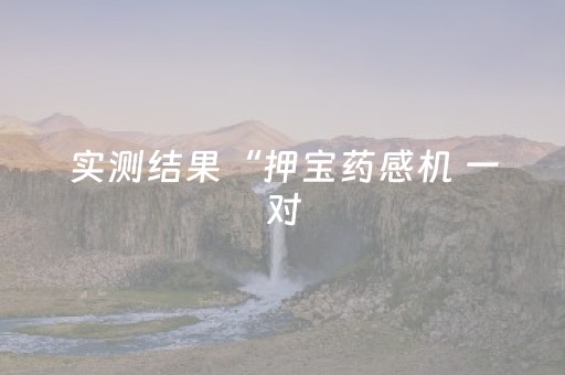 实测结果“押宝药感机 一对（专用辅牌神器免安装）