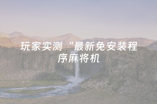 玩家实测“最新免安装程序麻将机（助赢神器通用版）