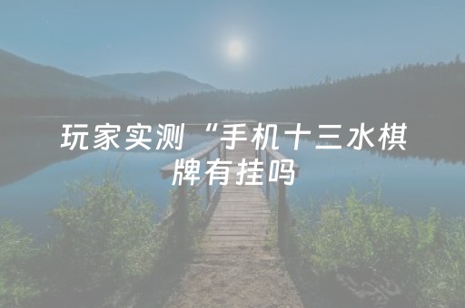 玩家实测“手机十三水棋牌有挂吗（专用辅牌神器免安装）