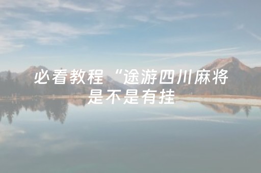 必看教程“途游四川麻将是不是有挂（专用辅牌神器免安装）