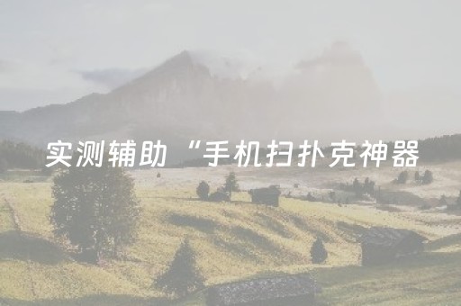 实测辅助“手机扫扑克神器（助赢神器通用版）