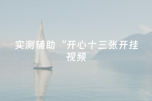 实测辅助“开心十三张开挂视频（专用辅牌神器免安装）