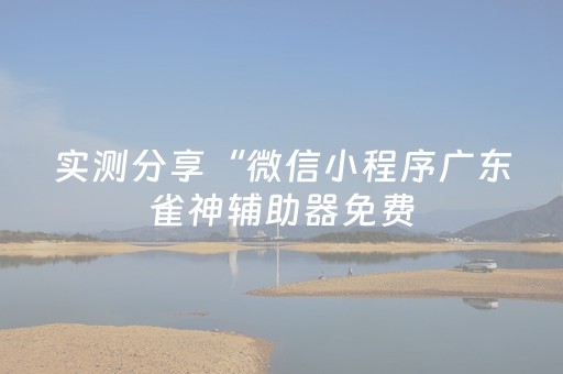 实测分享“微信小程序广东雀神辅助器免费（助赢神器通用版）