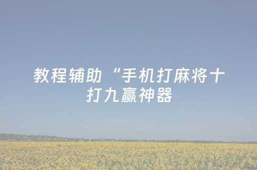 教程辅助“手机打麻将十打九赢神器（专用辅牌神器免安装）